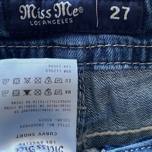 Miss Me Signature Denim Jean Cut Off Distressed Mini Jean Shorts size 27 - Picture 5 of 5